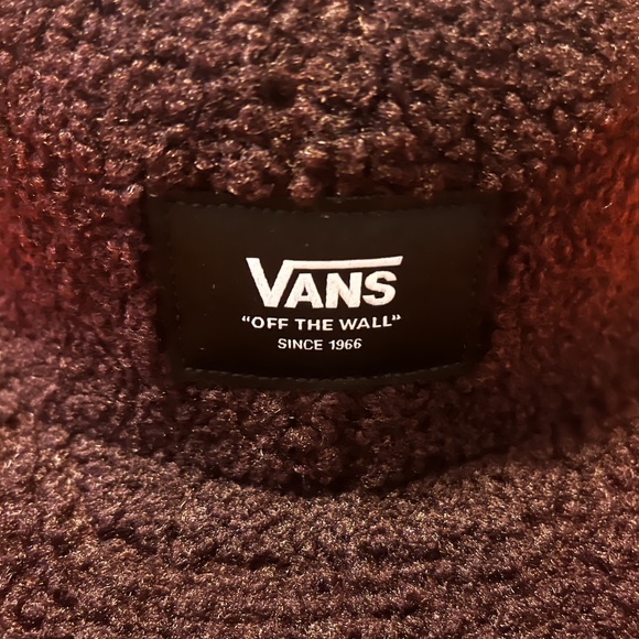 Vans Off the wall unisex brown plum fleecy baseball cap NWT - Picture 3 of 9